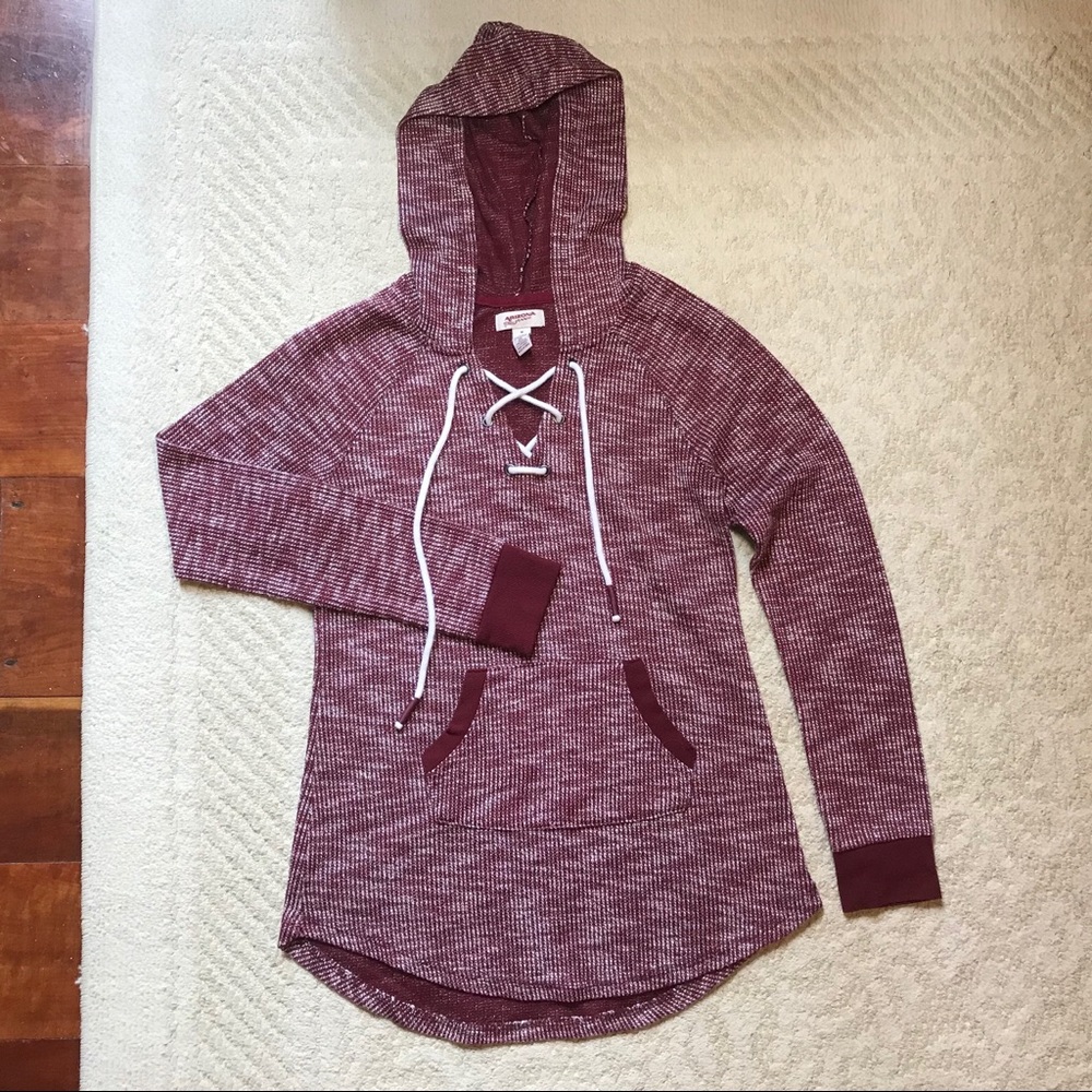 Heather Red Arizona Jean Co. Lace Up Sweatshirt